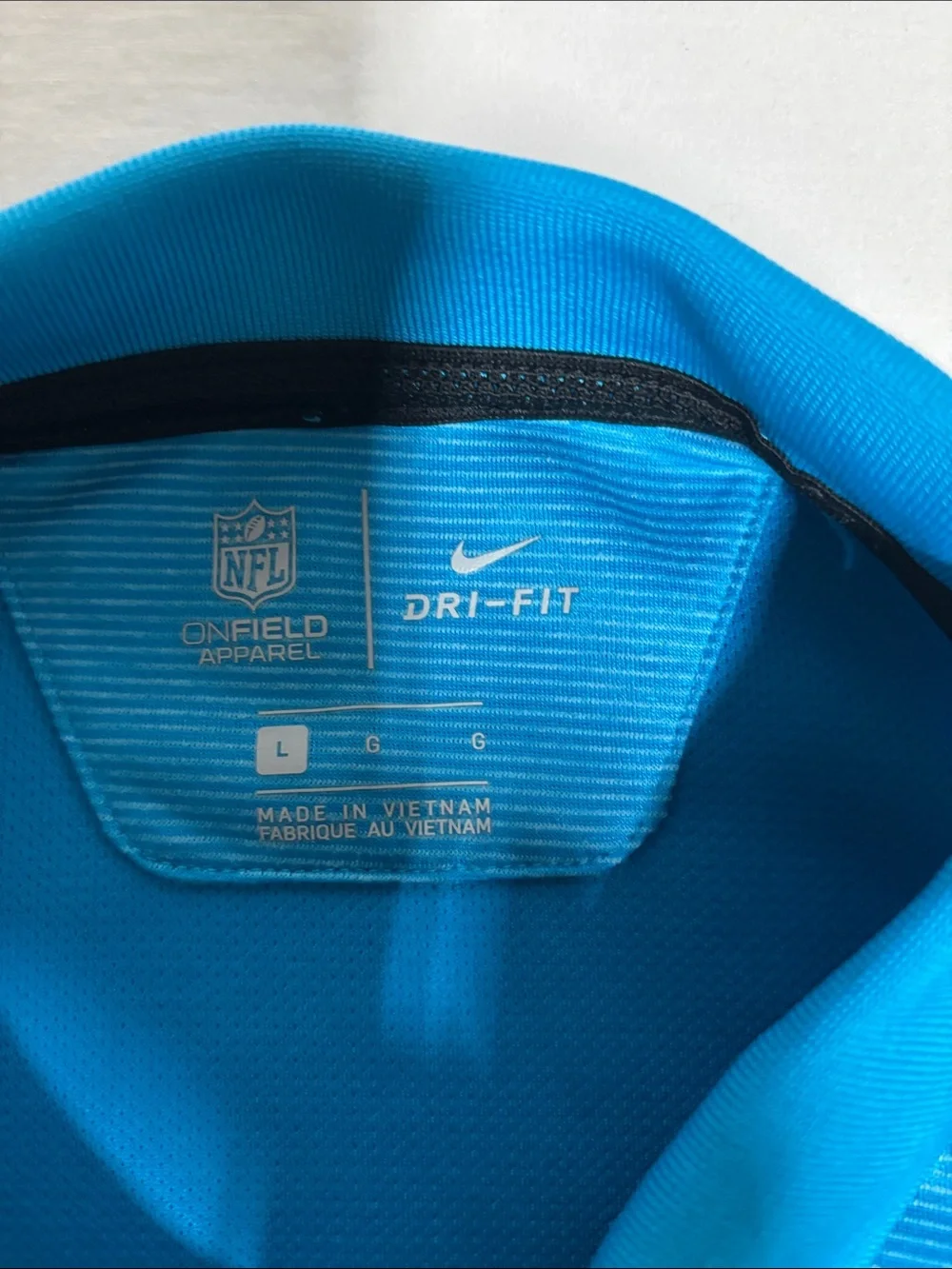 Nike Dri-FIT NFL On-Field Carolina Panthers Polo Shirt Men's Large Blue Performa